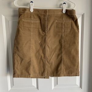 LOFT Light Brown Corduroy Skirt. Size 8.